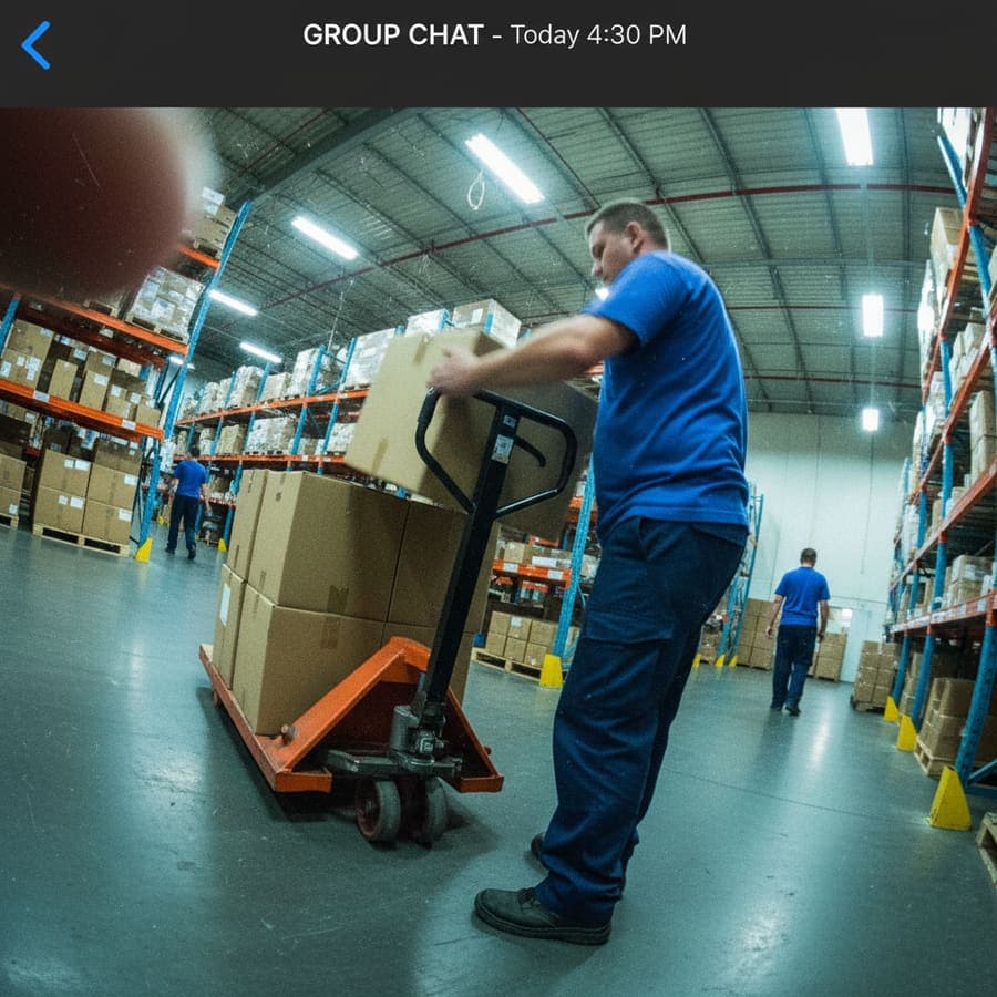 Mainforce temporary workers loading freight at a warehouse dock